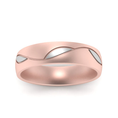 Comfort Fit Two Tone Mens Band Fascinating Diamonds