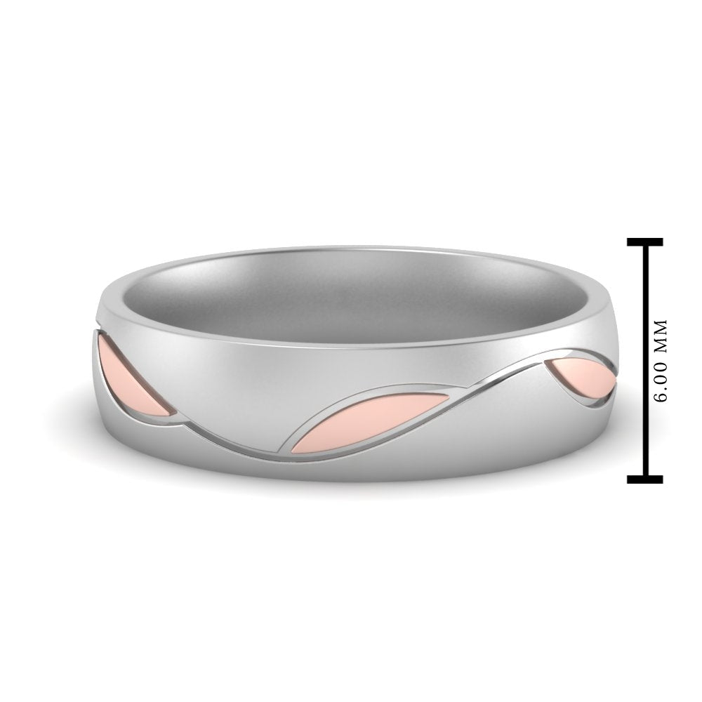 Comfort Fit Two Tone Mens Band Fascinating Diamonds