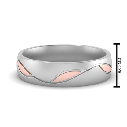 Comfort Fit Two Tone Mens Band Fascinating Diamonds