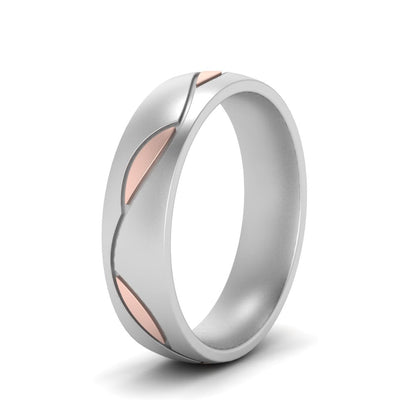 Comfort Fit Two Tone Mens Band Fascinating Diamonds