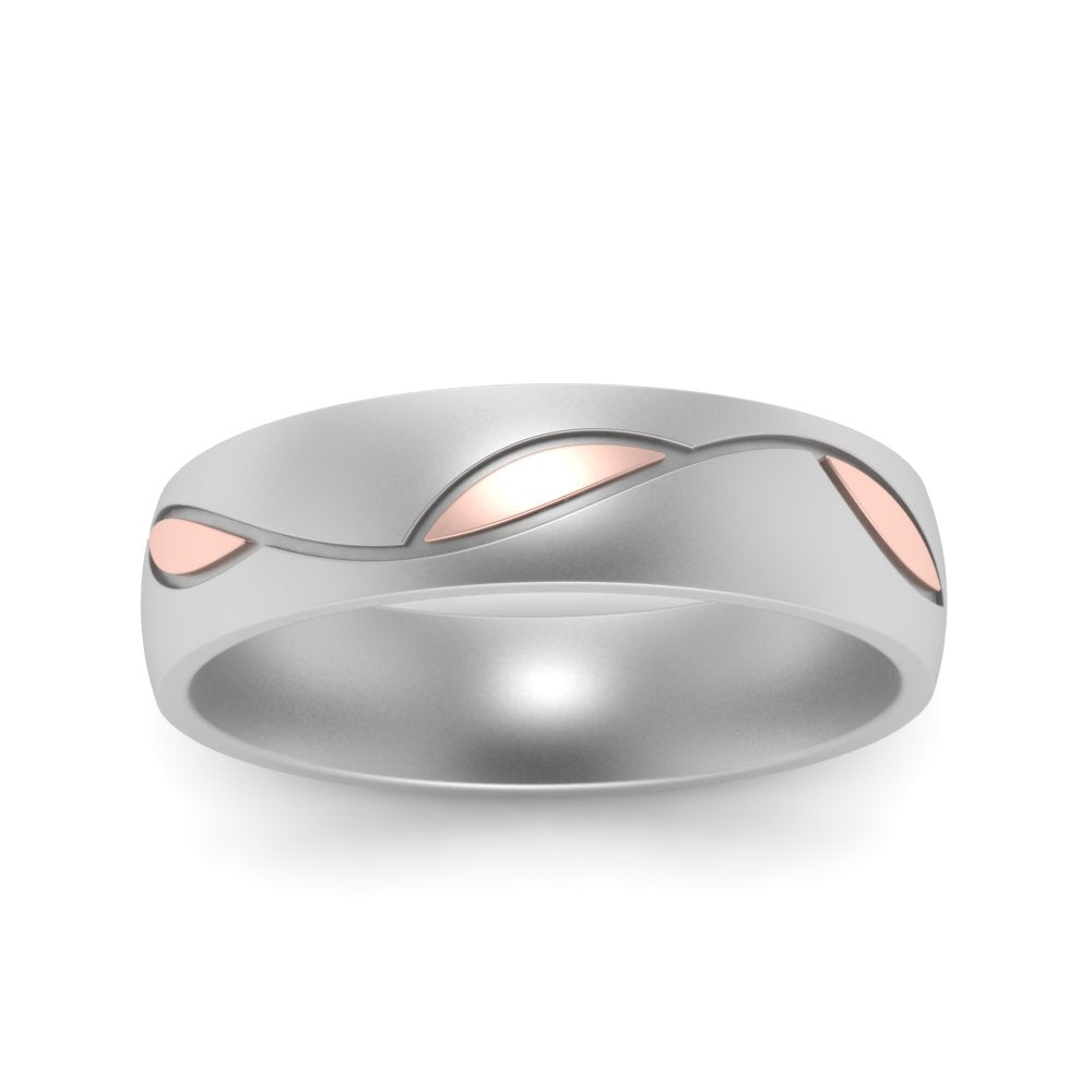 Comfort Fit Two Tone Mens Band Fascinating Diamonds
