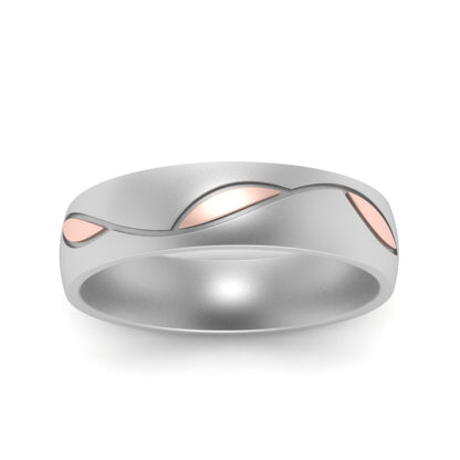 Comfort Fit Two Tone Mens Band Fascinating Diamonds