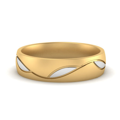 Comfort Fit Two Tone Mens Band Fascinating Diamonds
