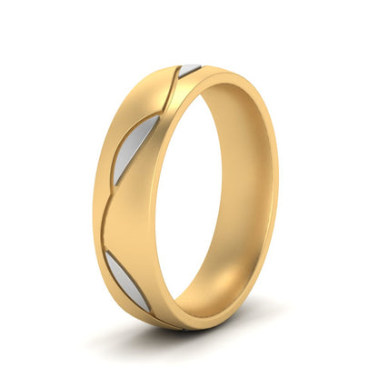 Comfort Fit Two Tone Mens Band Fascinating Diamonds