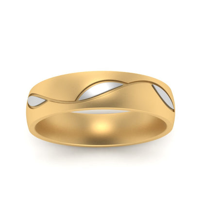 Comfort Fit Two Tone Mens Band Fascinating Diamonds