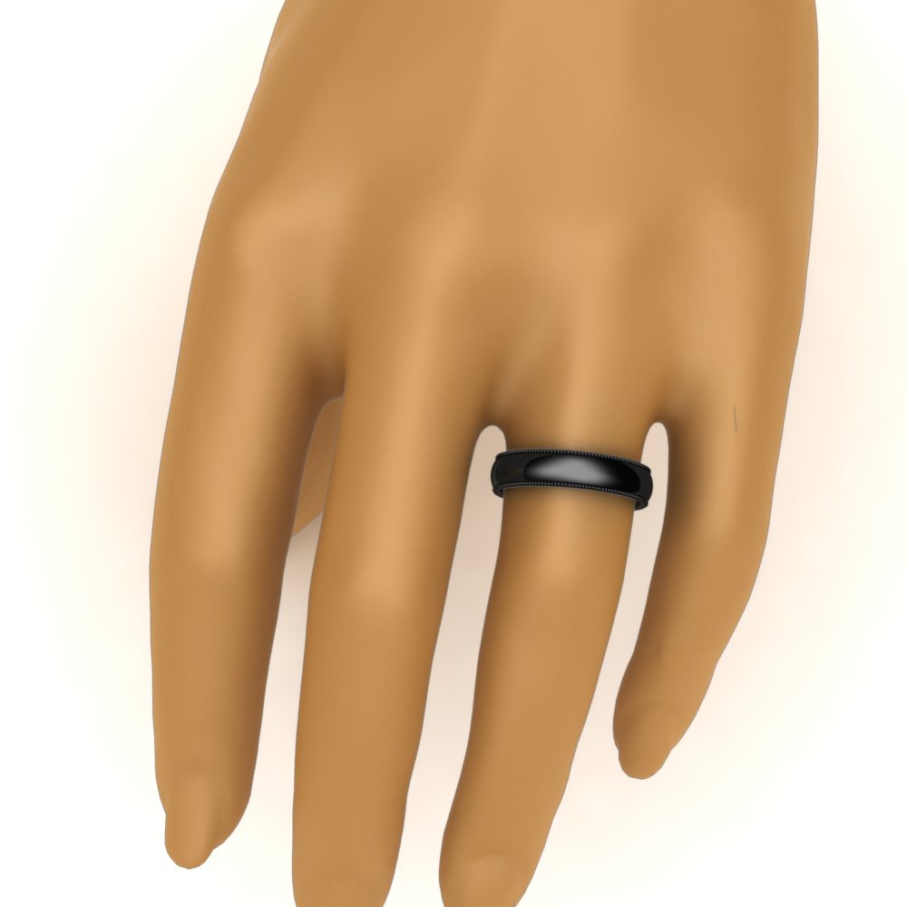 Comfort Fit Wedding Band Milgrain Edge Fascinating Diamonds
