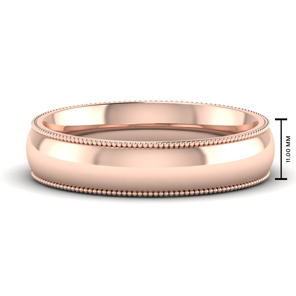 Comfort Fit Wedding Band Milgrain Edge Fascinating Diamonds