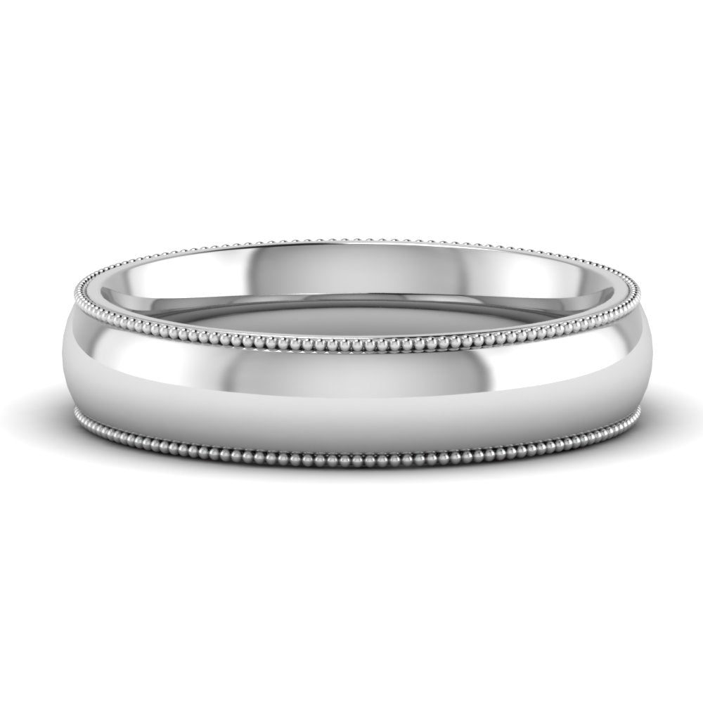 Comfort Fit Wedding Band Milgrain Edge Fascinating Diamonds