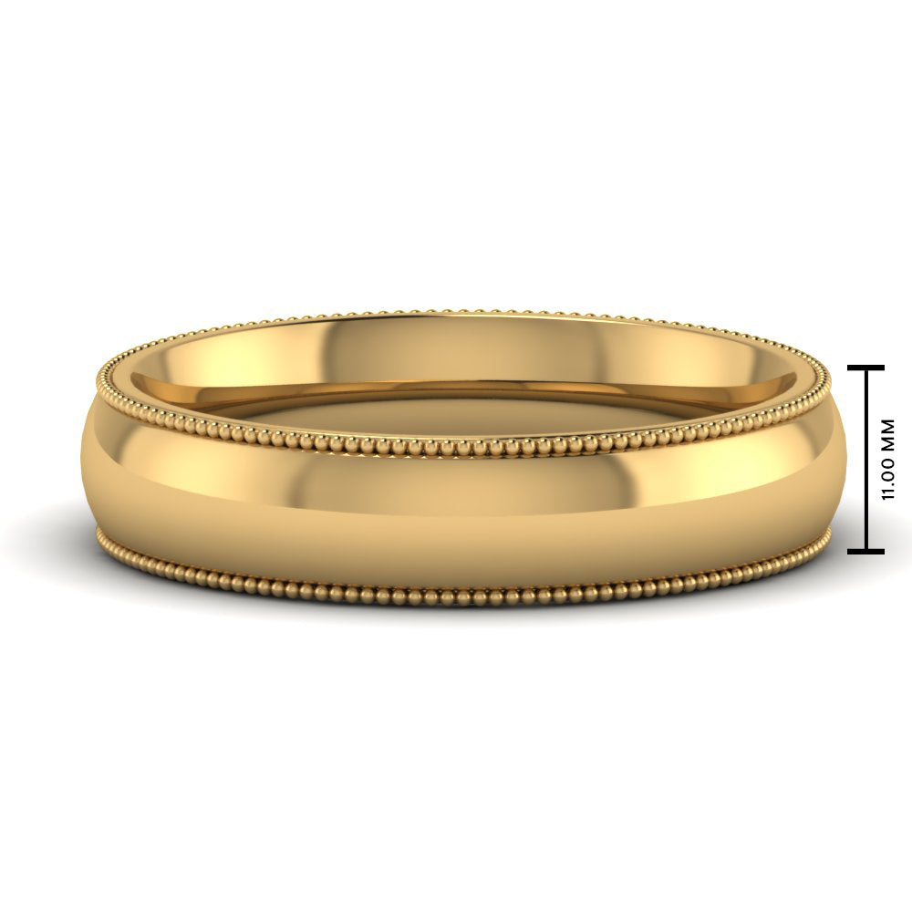 Comfort Fit Wedding Band Milgrain Edge Fascinating Diamonds