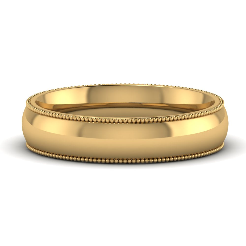 Comfort Fit Wedding Band Milgrain Edge Fascinating Diamonds