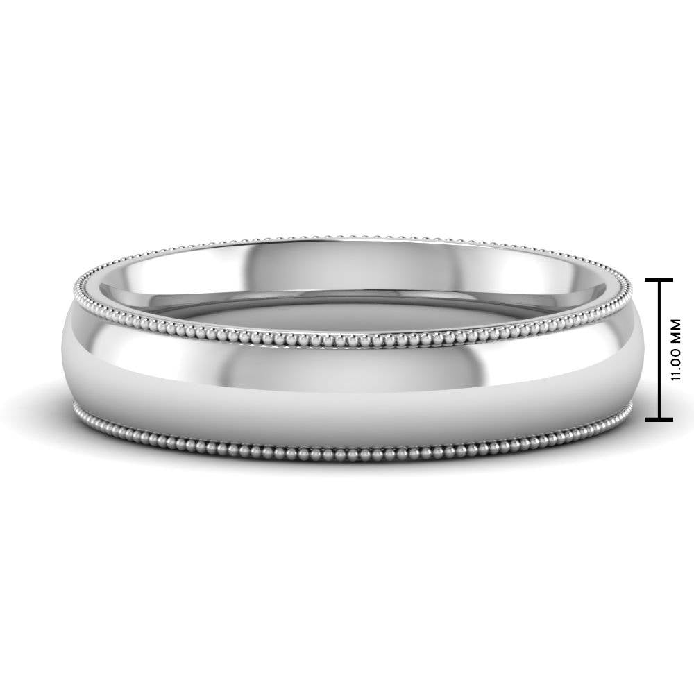 Comfort Fit Wedding Band Milgrain Edge Fascinating Diamonds