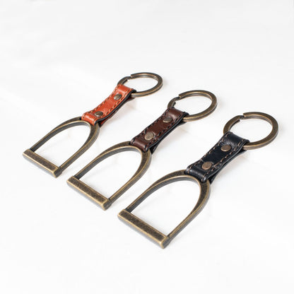 Conroy - Horse Stirrup Keychain in Deep Brown Urban-Equestrian