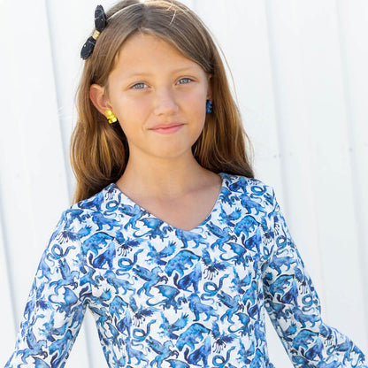 "Star Stories" Constellations Long Sleeve Dress with Patch Pockets Princess Awesome & Boy Wonder