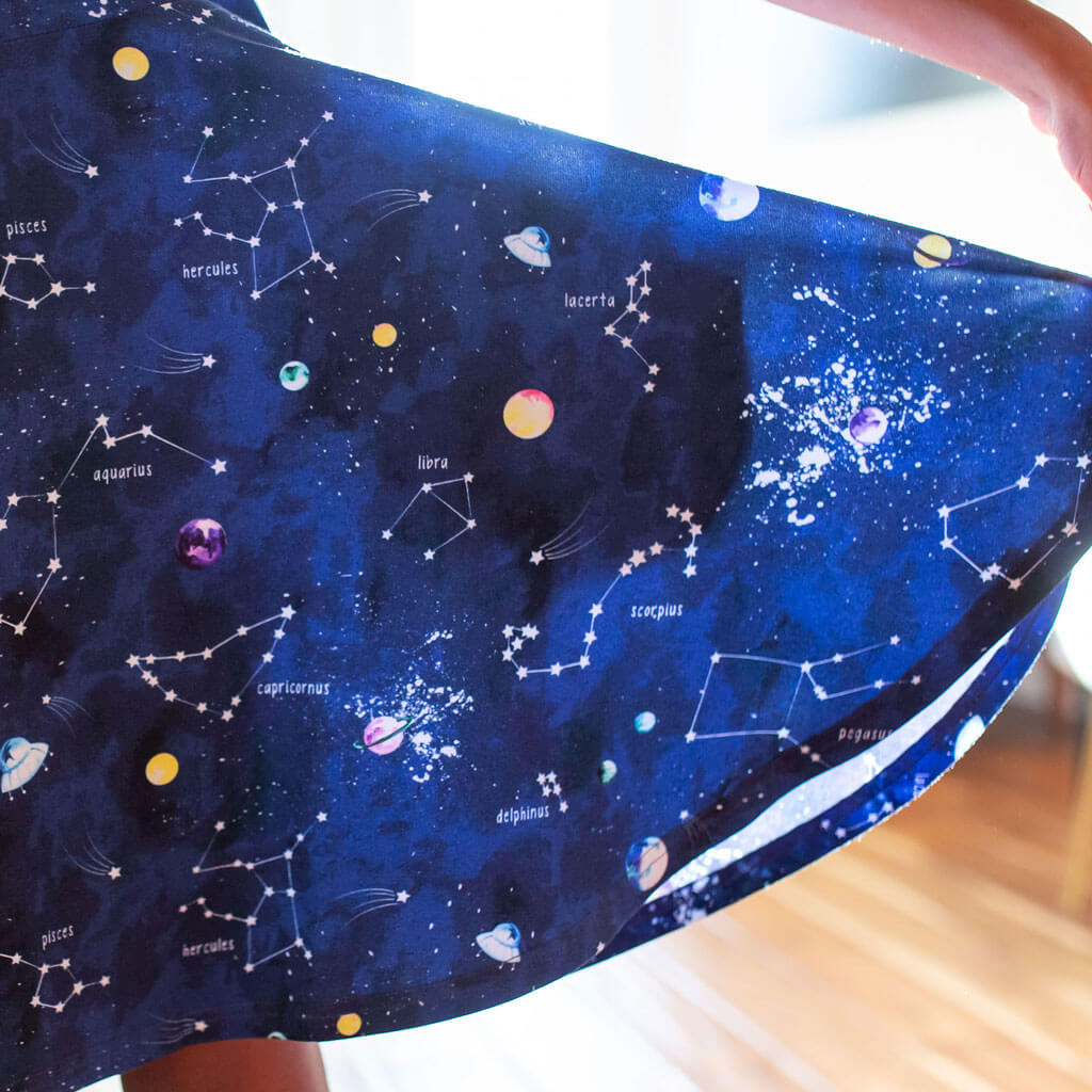 "Cosmic Compass" Constellations Sleeveless Play Dress with Pockets Princess Awesome & Boy Wonder