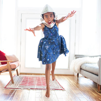 "Cosmic Compass" Constellations Sleeveless Play Dress with Pockets Princess Awesome & Boy Wonder
