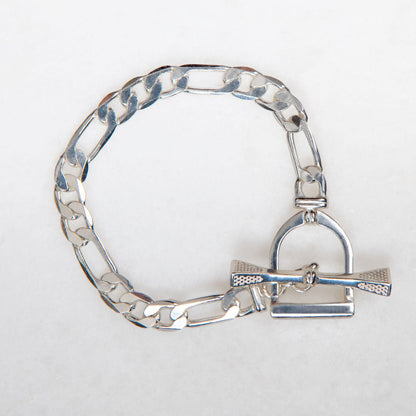 Cortina - Cuban Chain Horse Stirrup Bracelet in Silver Urban-Equestrian