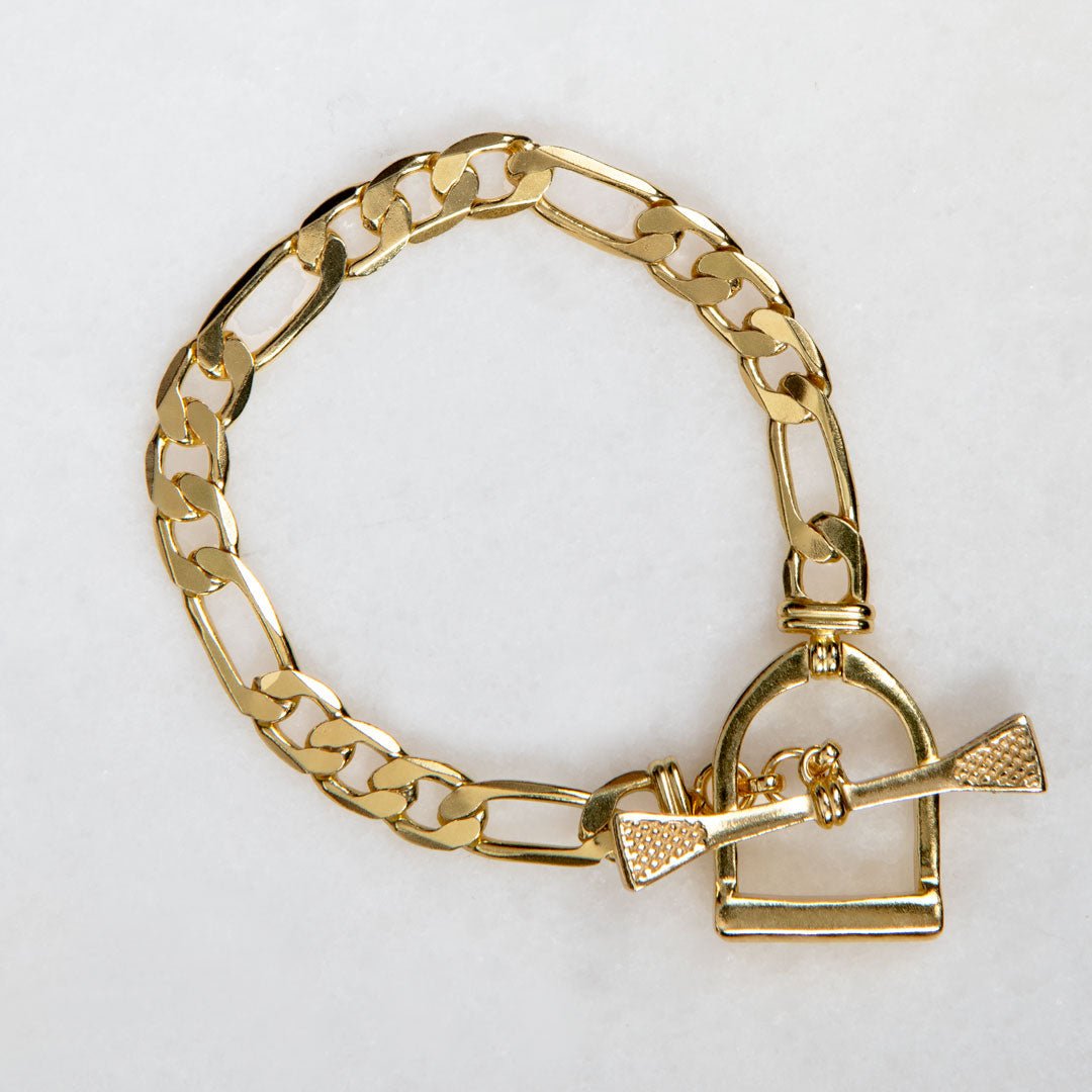 Cortina - Cuban Chain Horse Stirrup Necklace in Gold Urban-Equestrian
