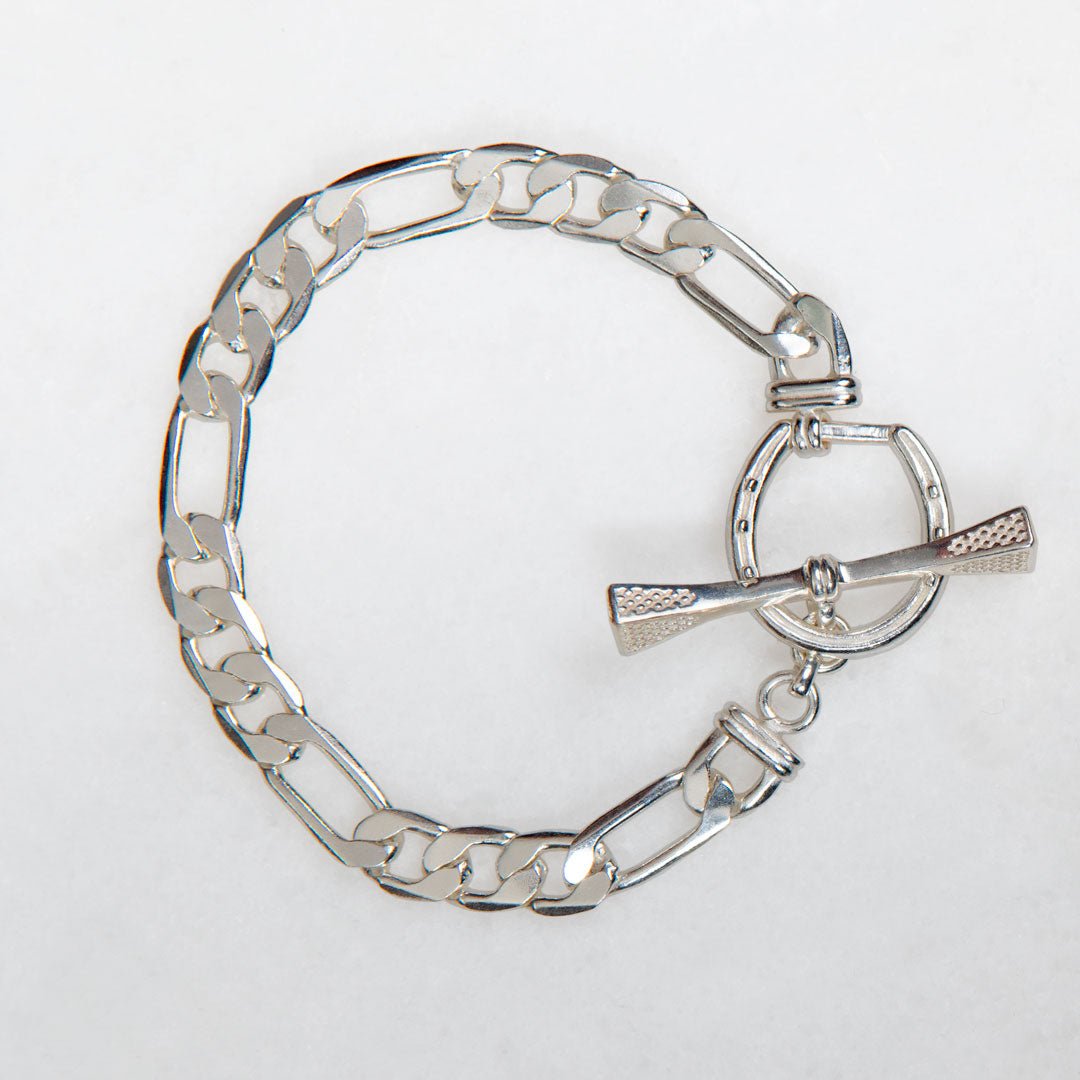 Cortina - Cuban Chain Horseshoe Bracelet in Silver Urban-Equestrian