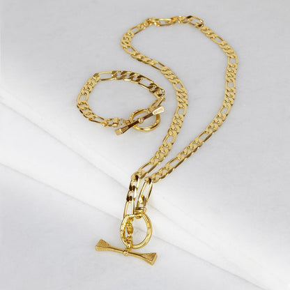 Cortina - Cuban Chain Horseshoe Necklace in Gold Urban-Equestrian