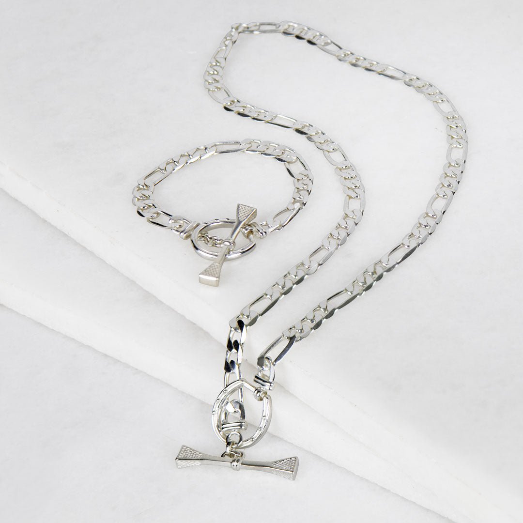 Cortina - Cuban Chain Horseshoe Necklace in Silver Urban-Equestrian