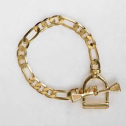 Cortina - Cuban Chain Horse Stirrup Bracelet in Gold Urban-Equestrian