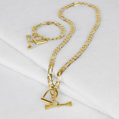 Cortina - Cuban Chain Horse Stirrup Bracelet in Gold Urban-Equestrian