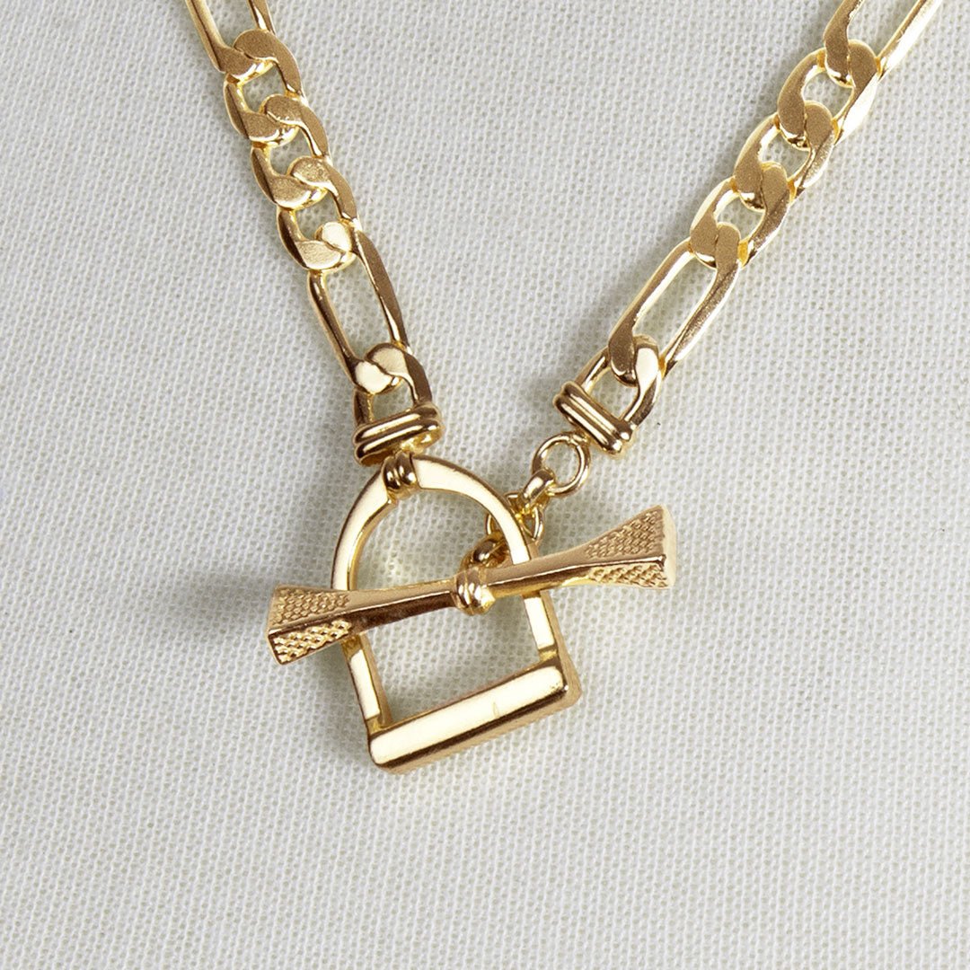 Cortina - Cuban Chain Horse Stirrup Bracelet in Gold Urban-Equestrian