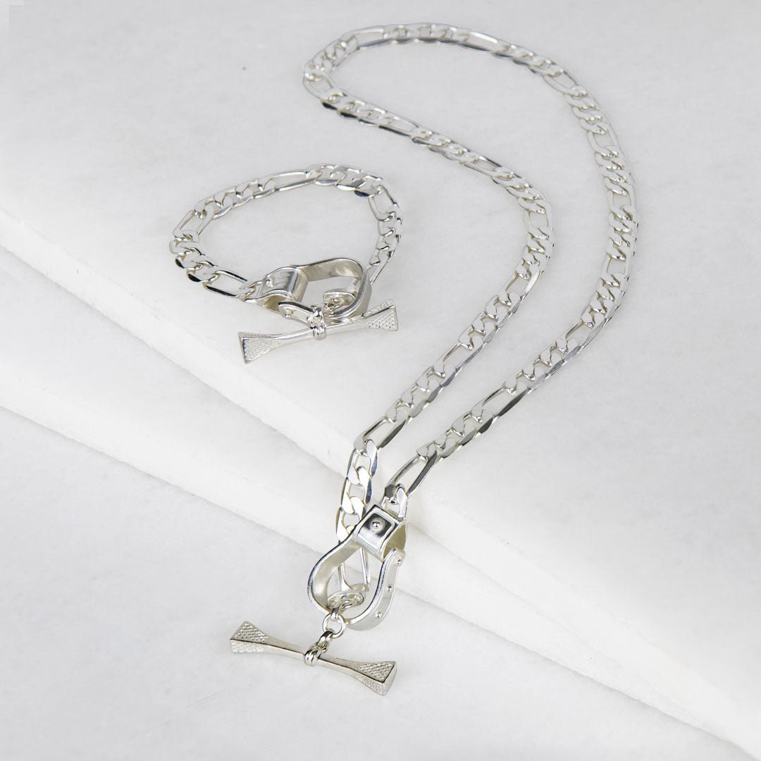 Cortina - Cuban Chain Western Stirrup Bracelet in Silver Urban-Equestrian