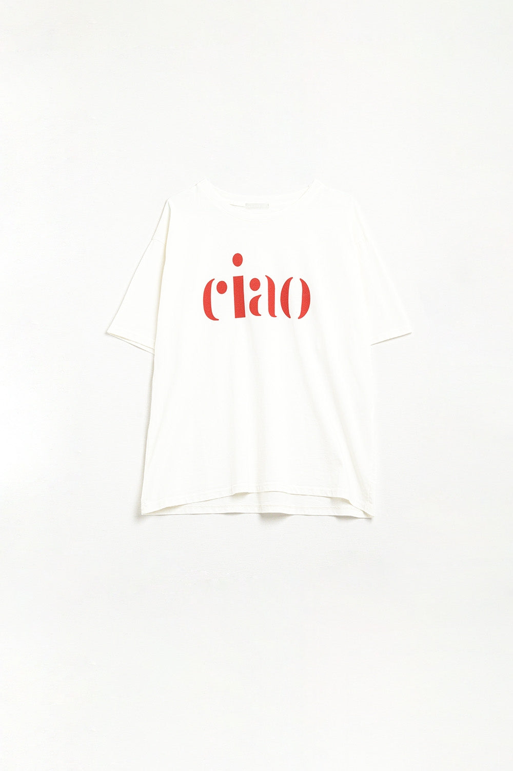 Cotton t-shirt made in Italy with Ciao logo in red Q2store