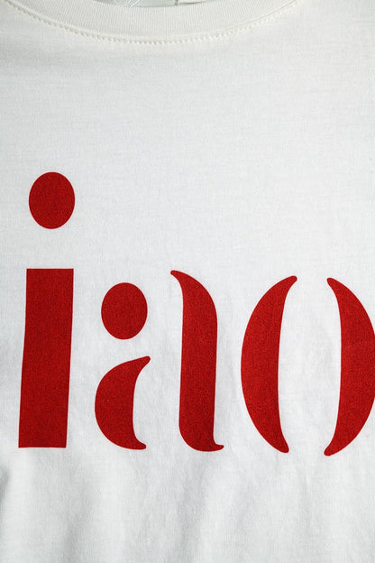 Cotton t-shirt made in Italy with Ciao logo in red Q2store