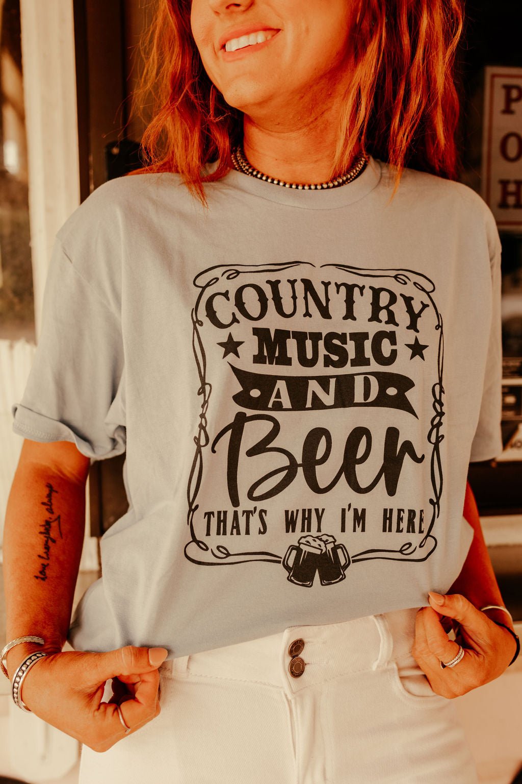 Country Music and Beer Graphic Tee Wild Junkie