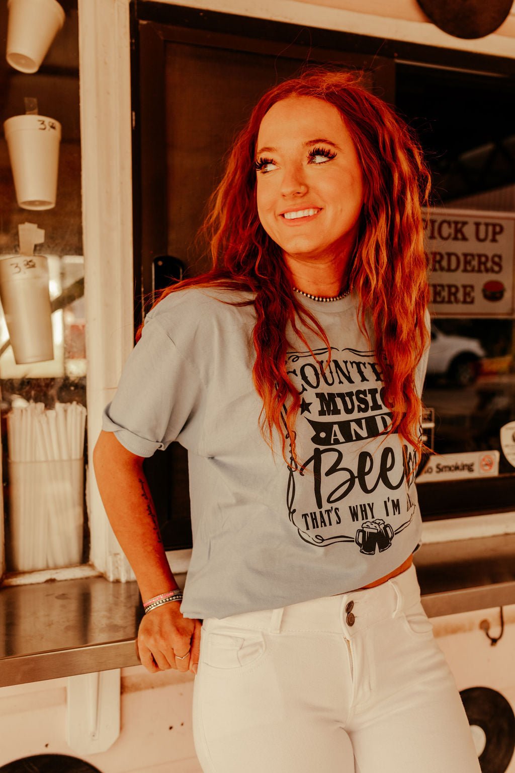 Country Music and Beer Graphic Tee Wild Junkie