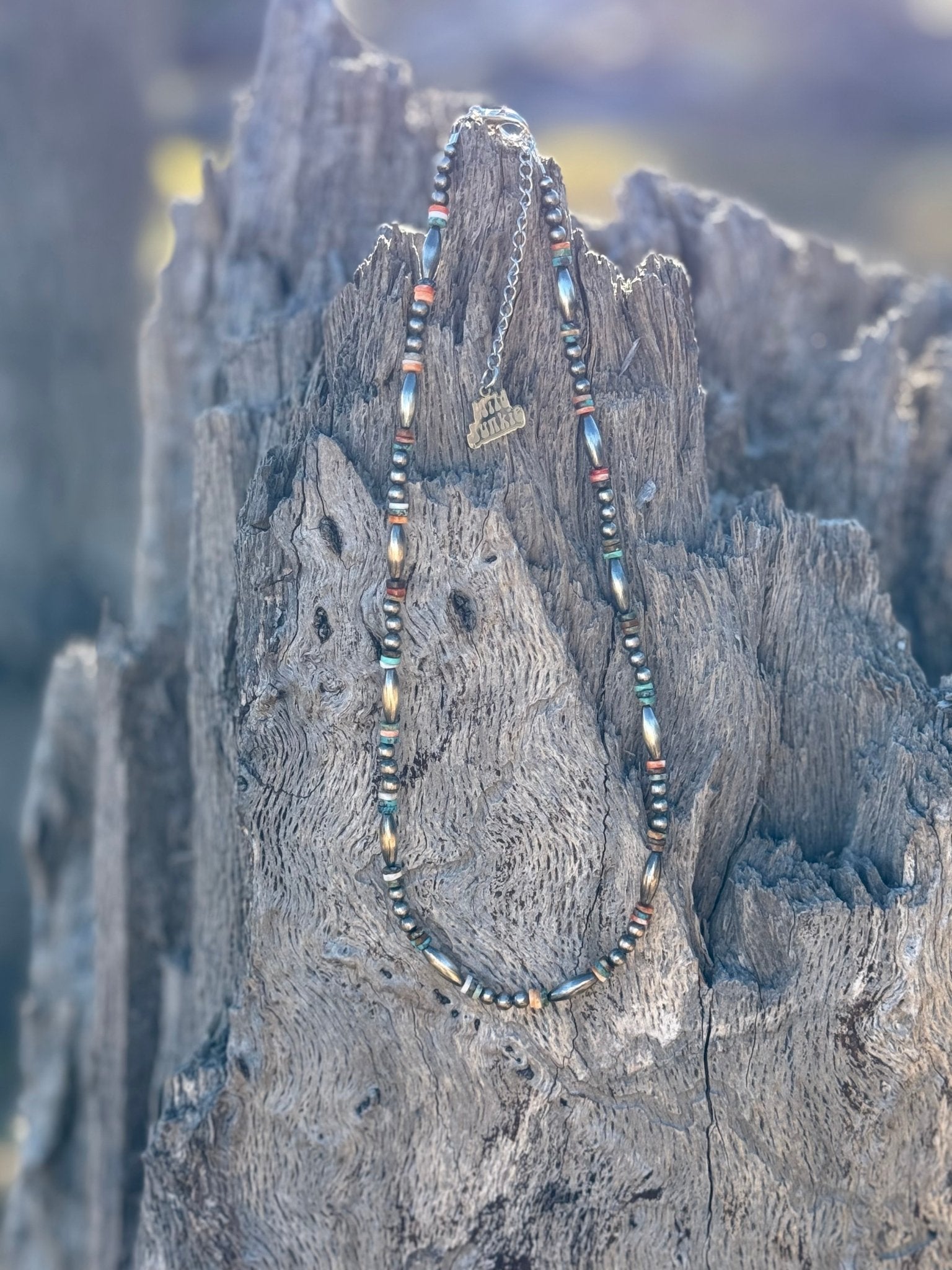 Sterling Silver Cowboy Trail Heishi Beaded Choker Wild Junkie