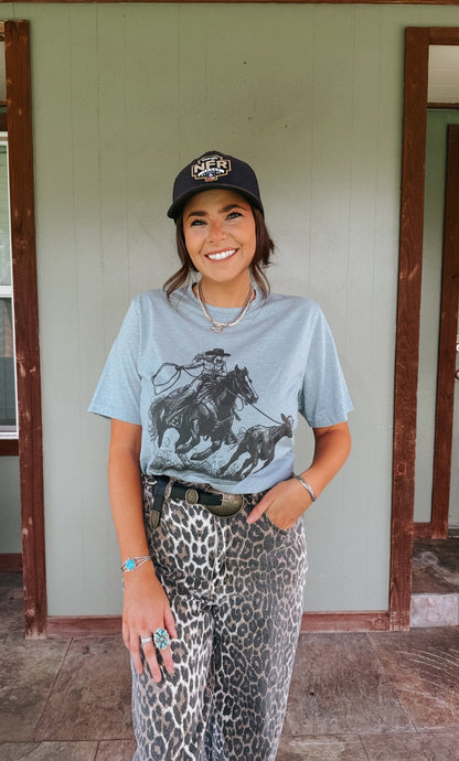 Cowgirl Calf Roper Graphic Tee Wild Junkie