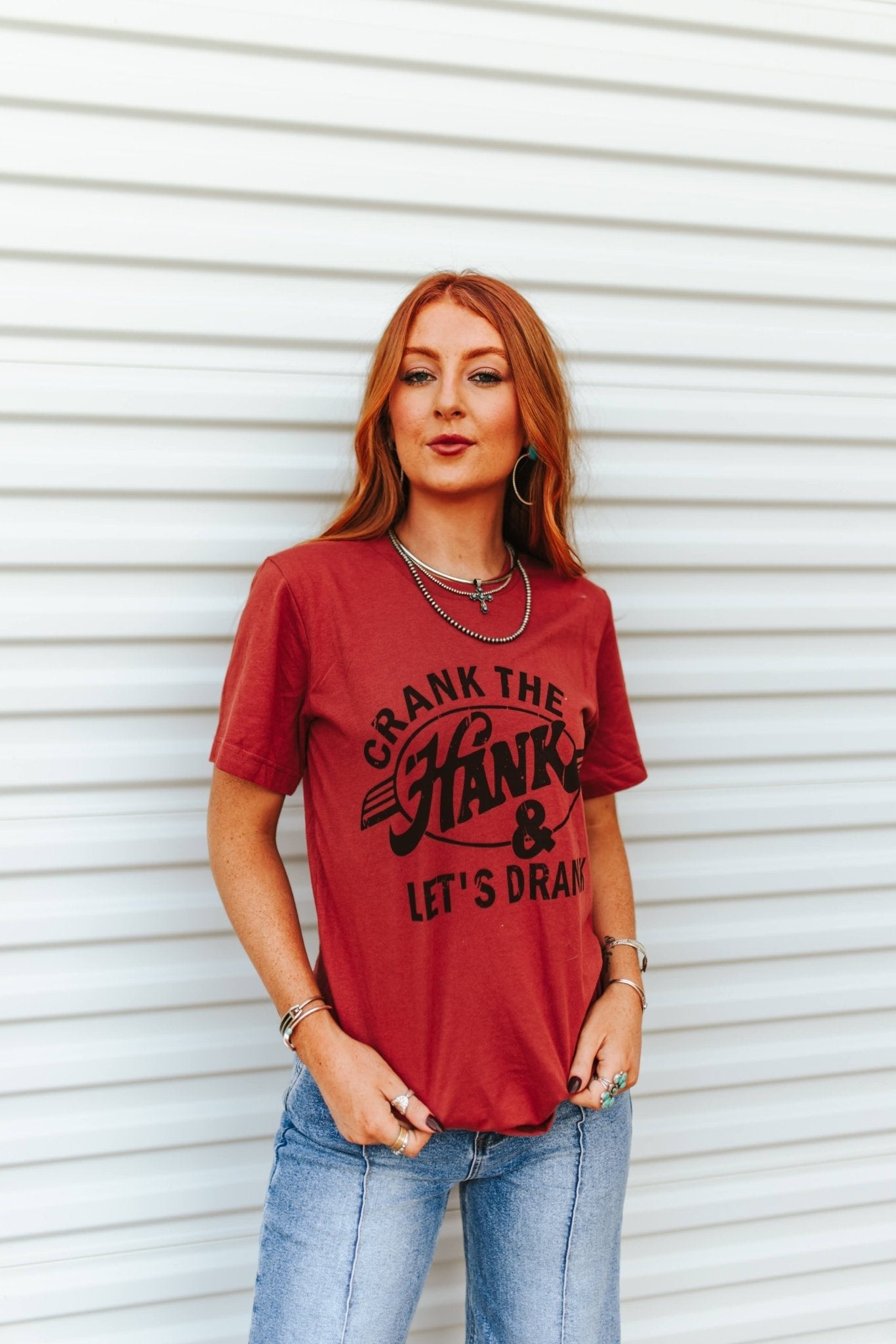 Crank The Hank & Let's Drank Graphic Tee Wild Junkie