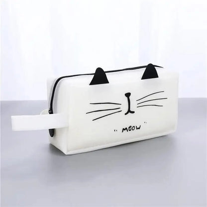 Creative Leather Black Large Capacity  Pencil Pouch For Students Unique Colors Stationery Office Pencil Cases Stevvex
