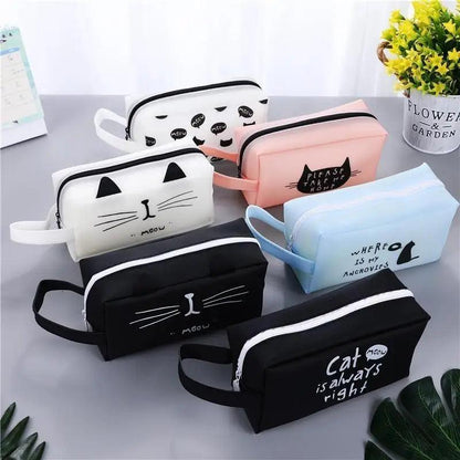 Creative Leather Black Large Capacity  Pencil Pouch For Students Unique Colors Stationery Office Pencil Cases Stevvex