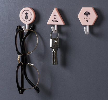 Creative Simple Hook Geometry Hook Key Umbrella Clothes Hook Strong Bathroom Wall Hook Wall Hanger Wall Keychains Holder Hanger Organizer for Home Office Dorm Rooms Decoration Stevvex