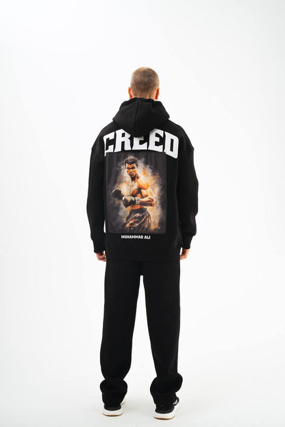 Oversize 'Creed' Muhammad Ali Graphic Hoodie - Boxing Inspired Streetwear Sweatshirt Withinblack