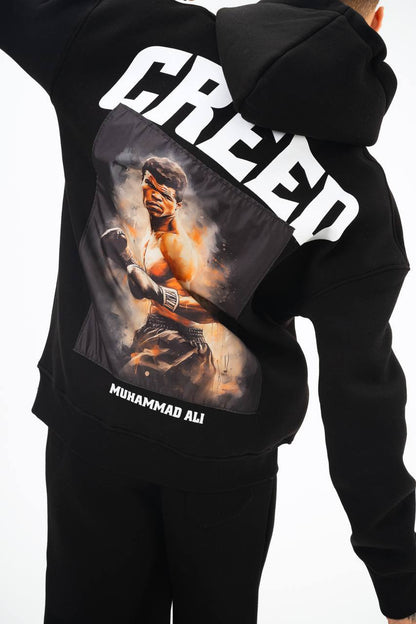 Oversize 'Creed' Muhammad Ali Graphic Hoodie - Boxing Inspired Streetwear Sweatshirt Withinblack