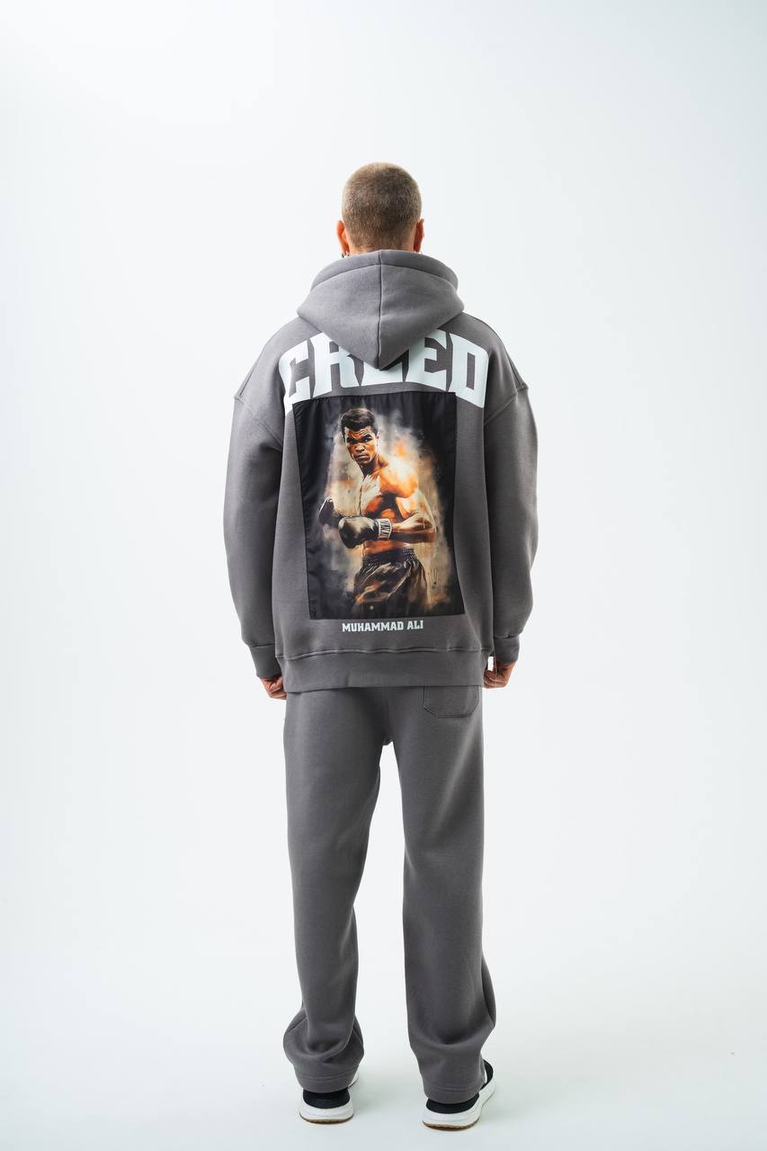 Oversize 'Creed' Muhammad Ali Graphic Hoodie - Boxing Inspired Streetwear Sweatshirt Withinblack