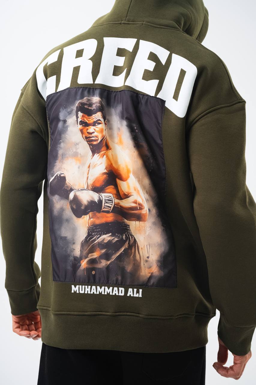 Oversize 'Creed' Muhammad Ali Graphic Hoodie - Boxing Inspired Streetwear Sweatshirt Withinblack