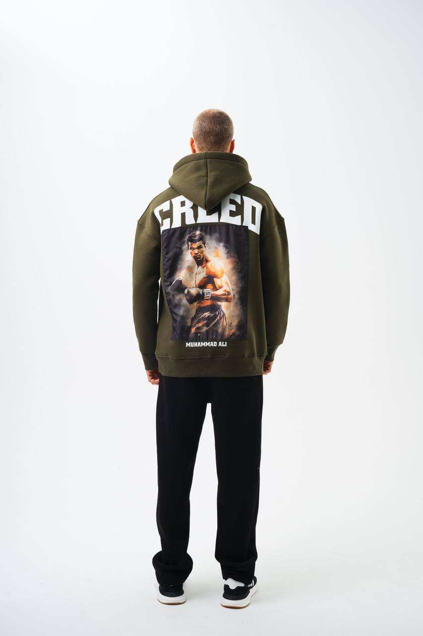 Oversize 'Creed' Muhammad Ali Graphic Hoodie - Boxing Inspired Streetwear Sweatshirt Withinblack