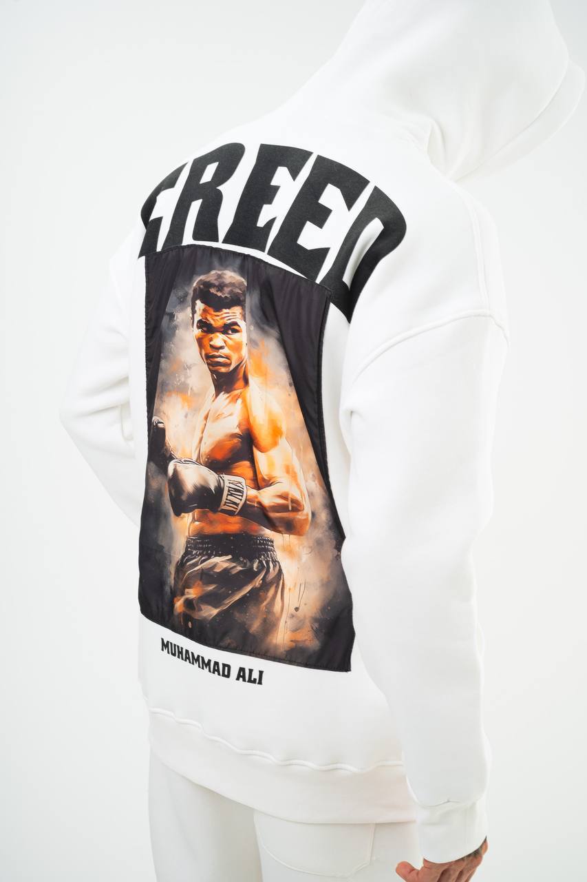 Oversize 'Creed' Muhammad Ali Graphic Hoodie - Boxing Inspired Streetwear Sweatshirt Withinblack