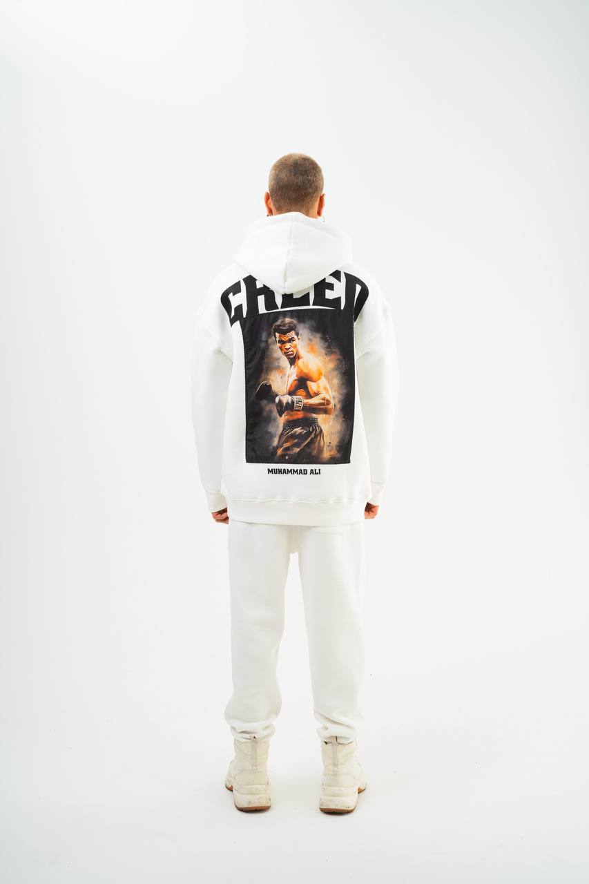 Oversize 'Creed' Muhammad Ali Graphic Hoodie - Boxing Inspired Streetwear Sweatshirt Withinblack