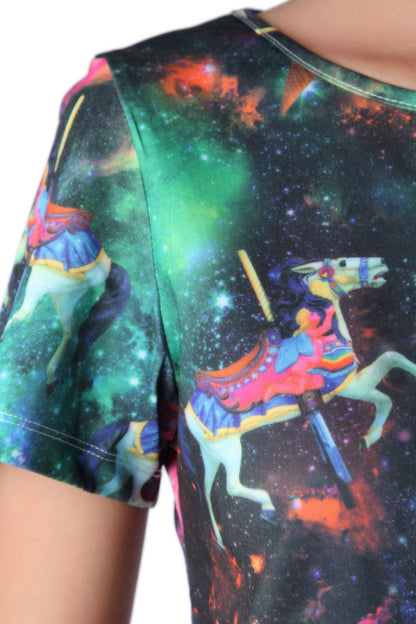 Crop top with illustrated print Q2store