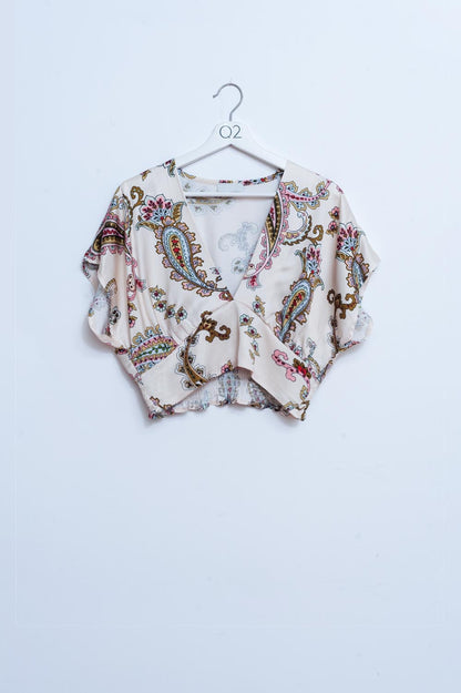 Crop top with paisley print Q2store