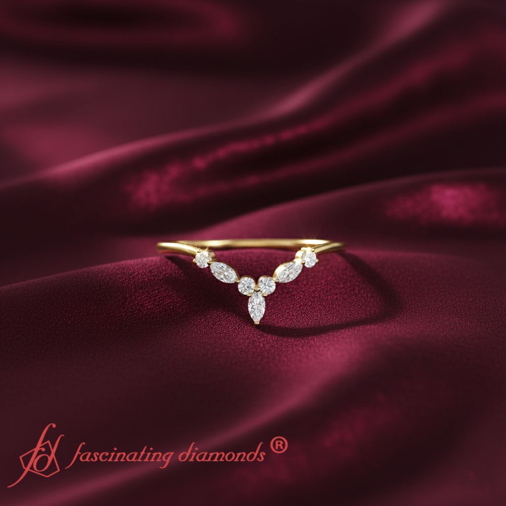 Crown Marquise And Round Band Fascinating Diamonds