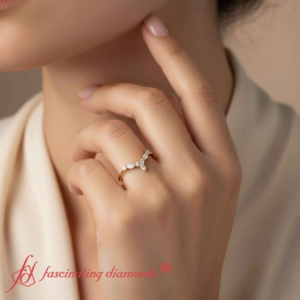 Crown Marquise And Round Band Fascinating Diamonds