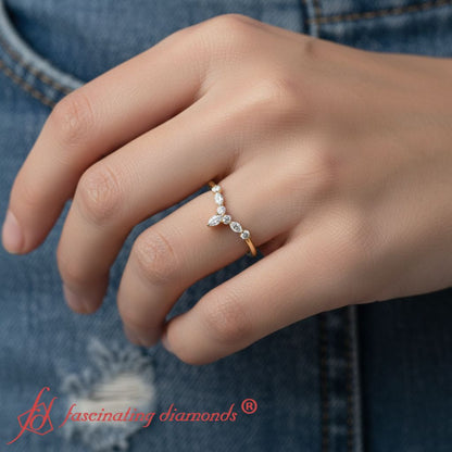 Crown Marquise And Round Band Fascinating Diamonds